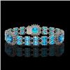 18.97 ctw Swiss Topaz & Diamond Bracelet 14K White Gold