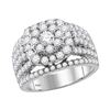 14kt White Gold Round Diamond Cluster Bridal Wedding Engagement Ring 3.00 Cttw