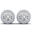 1.75 ctw VS/SI Diamond Art Deco Micro Stud Earrings 14k White Gold
