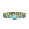 Image 1 : 22.19 ctw Turquoise & Diamond Bracelet 14K Yellow Gold