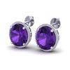 20 ctw Amethyst & Micro VS/SI Diamond Pave Earrings 18k White Gold