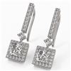 Image 1 : 2.4 ctw Princess Cut Diamond Designer Earrings 18K White Gold
