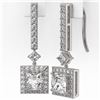 Image 3 : 2.4 ctw Princess Cut Diamond Designer Earrings 18K White Gold
