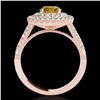Image 2 : 2.25 ctw Certified SI/I Fancy Intense Yellow Diamond Ring 10k Rose Gold
