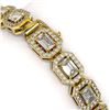 Image 3 : 10.39 ctw Emerald Cut Diamond Micro Pave Bracelet 18K Yellow Gold
