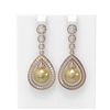 Image 1 : 3.8 ctw Diamond & Pearl Earrings 18K Rose Gold