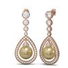 Image 2 : 3.8 ctw Diamond & Pearl Earrings 18K Rose Gold