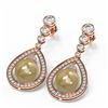 Image 3 : 3.8 ctw Diamond & Pearl Earrings 18K Rose Gold