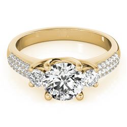 1.25 ctw VS/SI Diamond 3 Stone Micro Pave Ring 14k Yellow Gold