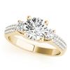 Image 2 : 1.25 ctw VS/SI Diamond 3 Stone Micro Pave Ring 14k Yellow Gold