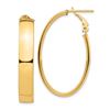 Image 1 : 14k Yellow Gold Omega Back Oval Hoop Earrings - 7x24 mm