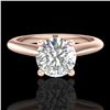 Image 2 : 1.08 ctw VS/SI Diamond Solitaire Art Deco Ring 18k Rose Gold