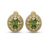 Image 1 : 14.61 ctw Tourmaline & Diamond Victorian Earrings 14K Yellow Gold