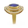 Image 2 : 8.16 ctw Sapphire & Diamond Ring 18K Yellow Gold