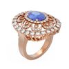 Image 1 : 6.51 ctw Tanzanite & Diamond Ring 18K Rose Gold