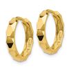 Image 2 : 14k Solid Gold Diamond Cut Hoop Earrings