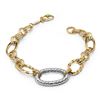 Image 1 : 14k Gold Two-Tone Textured Link Bracelet