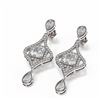 Image 3 : 3.83 ctw Princess Diamond Earrings 18K White Gold