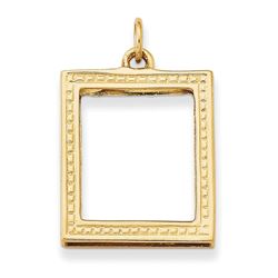 14k Yellow Gold Picture Frame Pendant