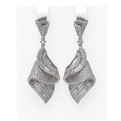 7.5 ctw Diamond Earrings 18K White Gold