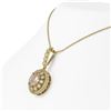 Image 3 : 3.92 ctw Morganite & Diamond Victorian Necklace 14K Yellow Gold