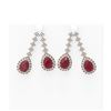 Image 1 : 15.49 ctw Ruby & Diamond Earrings 18K Rose Gold