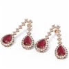 Image 3 : 15.49 ctw Ruby & Diamond Earrings 18K Rose Gold