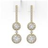 Image 2 : 2.5 ctw Diamond Designer Earrings 18K Yellow Gold