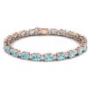 25.8 ctw Sky Blue Topaz & VS/SI Diamond Eternity Bracelet 10k Rose Gold