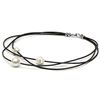 White South Sea Baroque Pearls on Braided Leather, 9-10m and 10-11m, Sterling Silver