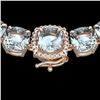 87 ctw Sky Blue Topaz & VS/SI Diamond Micro Necklace 14k Rose Gold