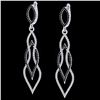 1.90 ctw Micro Pave Black & VS/SI Diamond Earrings 14k White Gold