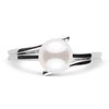 White Japanese Akoya Pearl Glance Solitaire Ring, 6.5-7.0mm