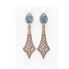 10.42 ctw Blue Topaz & Diamond Earrings 18K Rose Gold