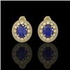 8.84 ctw Certified Sapphire & Diamond Victorian Earrings 14K Yellow Gold