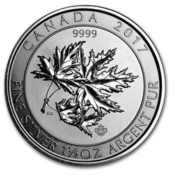 2017 Canada 1.5 oz Silver $8 SuperLeaf BU