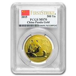 2015 China 1 oz Gold Panda MS-70 PCGS (FS)
