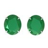 Image 1 : 18 ctw Emerald Designer Solitaire Stud Earrings 18k White Gold