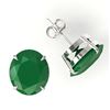 Image 2 : 18 ctw Emerald Designer Solitaire Stud Earrings 18k White Gold