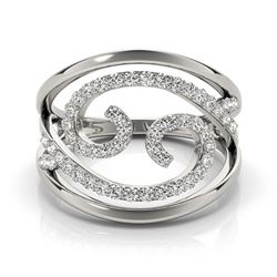 0.60 ctw Certified VS/SI Diamond Fashion Ring 18k White Gold