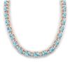 61.85 ctw Sky Blue Topaz & VS/SI Certified Diamond Necklace 10k Rose Gold