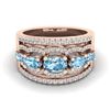2.25 ctw Sky Blue Topaz & Micro Pave VS/SI Diamond Ring 10k Rose Gold