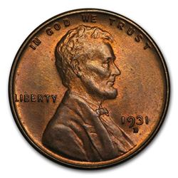 1931-D Lincoln Cent BU (Brown)