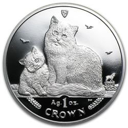 2013 Isle of Man 1 oz Silver Siberian Cat Proof