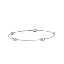 1.65 ctw Marquise Diamond Station Bracelet 18K White Gold