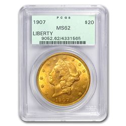 1907 $20 Liberty Gold Double Eagle MS-62 PCGS