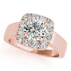 1.55 ctw Certified VS/SI Diamond Halo Ring 18k Rose Gold