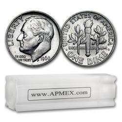 1960 Roosevelt Dime 50-Coin Roll BU