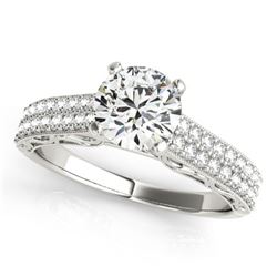 1.16 ctw Certified VS/SI Diamond Antique Ring 14k White Gold
