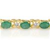 Image 2 : 12.05 ctw Emerald & Diamond Bracelet 10k Yellow Gold